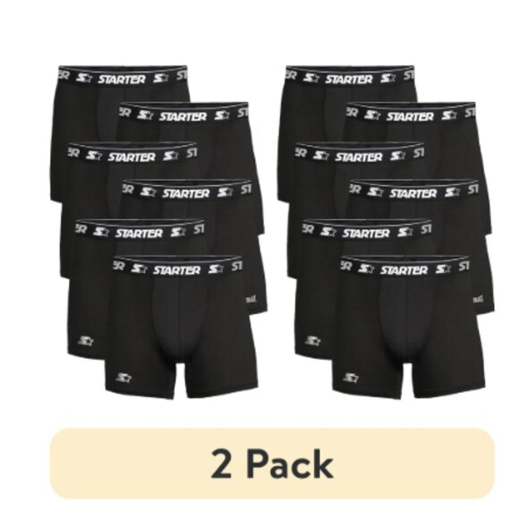 (2 pack) Starter Men’s and Big Men’s Active Performance Boxer Briefs, 6-Pack, Si